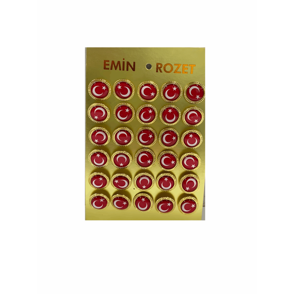 Yaka Rozet EMZ103 Bayrak Baskılı 30lu Yaka Rozet EMZ103 Bayrak Baskılı 30lu