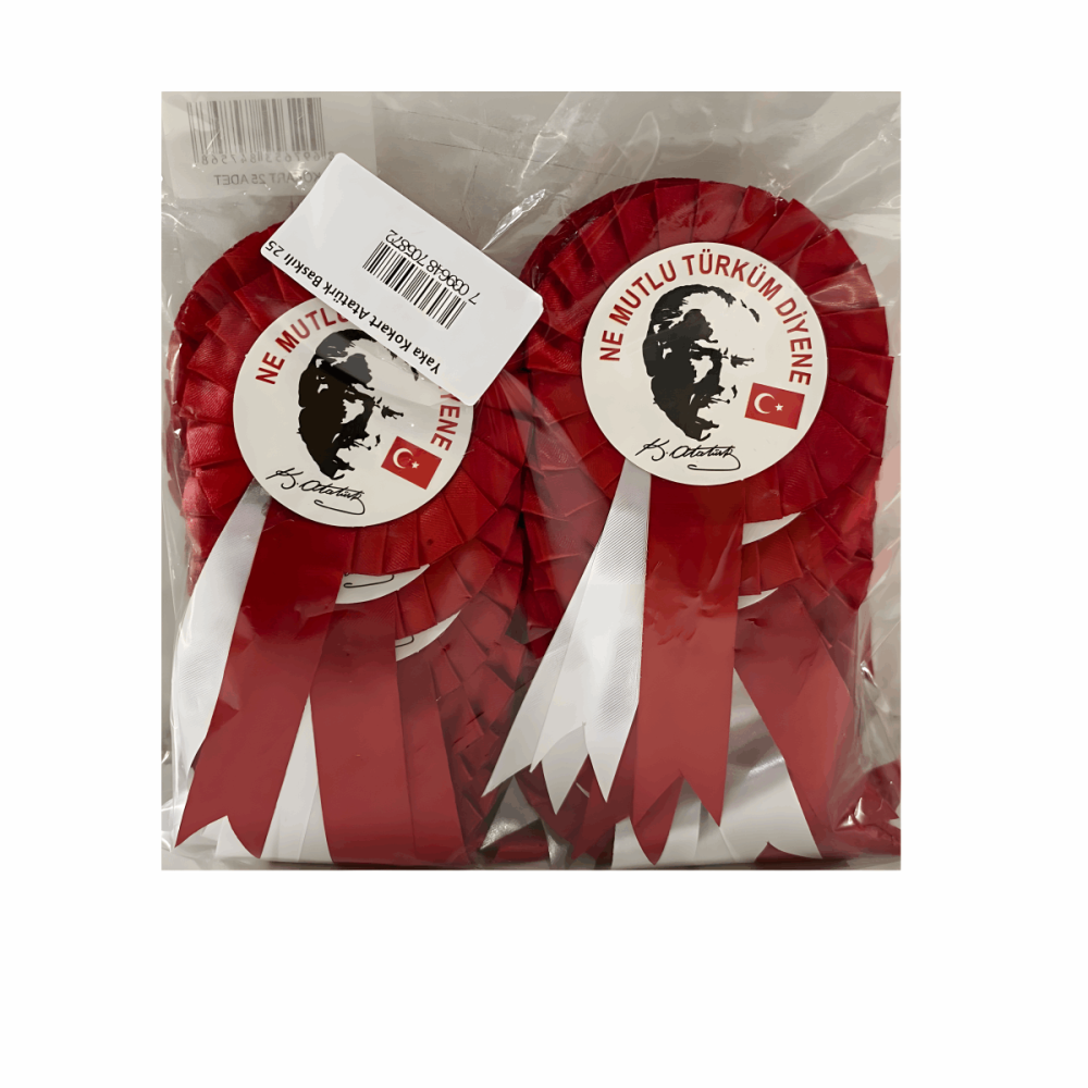 Yaka Kokart Atatürk Baskılı 25li