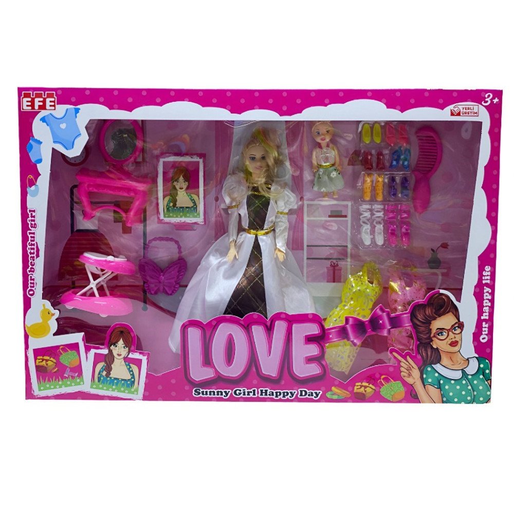 Efe 281 Pusetli Aksesuarlı Love Büyük Set