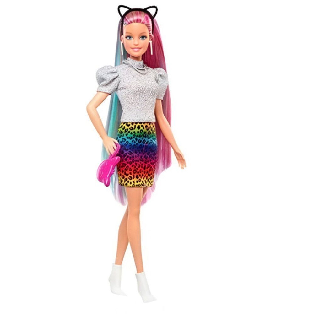 Barbie GRN81 Leopar Desenli Saçlar Bebeği