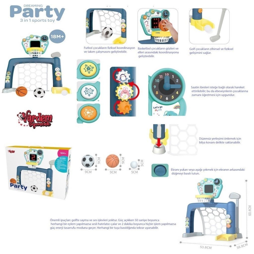 Vardem 1908C Futbol Basketbol Golf Oyun Seti