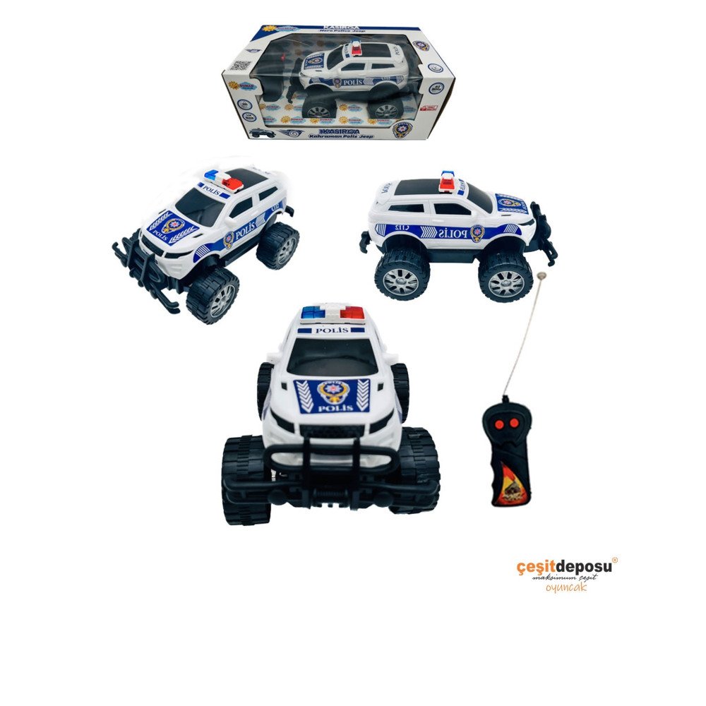 Kumandalı 2027P Pilli 2 fonk Polis Jeep 1:24