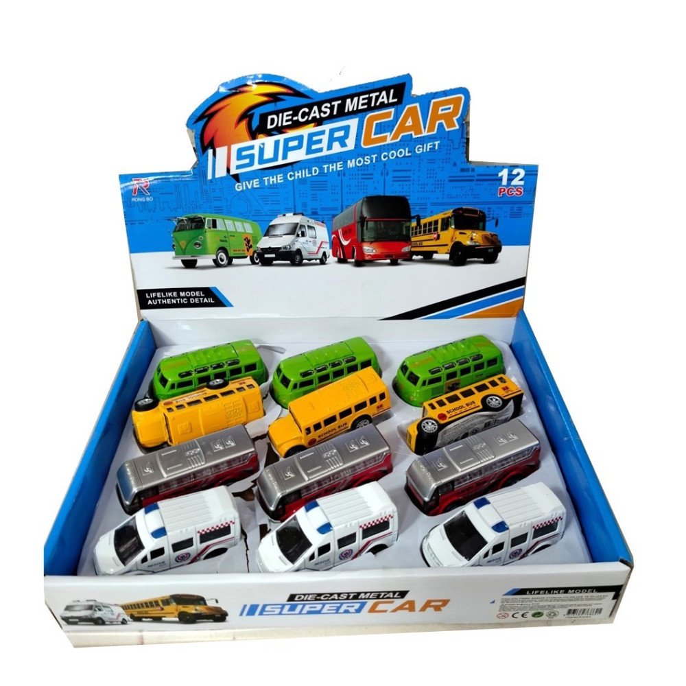 Çek Bırak R10184 Metal Otobüs ve Minibüs 8cm