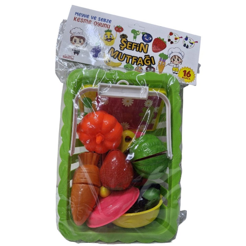 Kesilebilen 01/2033 Sepet Sebze Meyve Seti 16pcs 