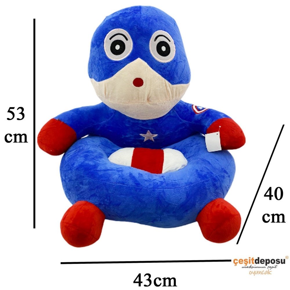 Mavi Kafa Figür Peluş Çocuk Koltuğu