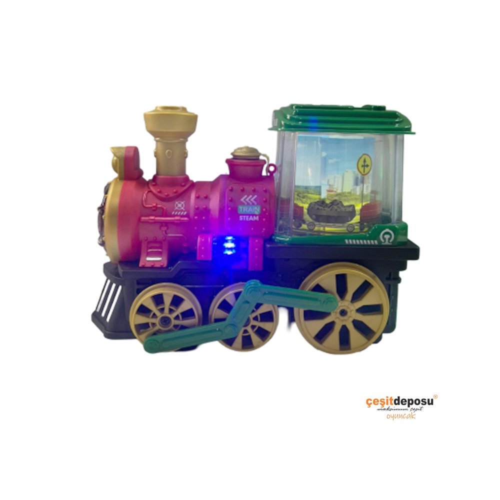 Pilli Işıklı QB-34Y Dumanlı Çılgın Lokomot