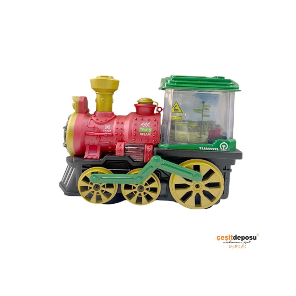 Pilli Işıklı QB-34Y Dumanlı Çılgın Lokomot