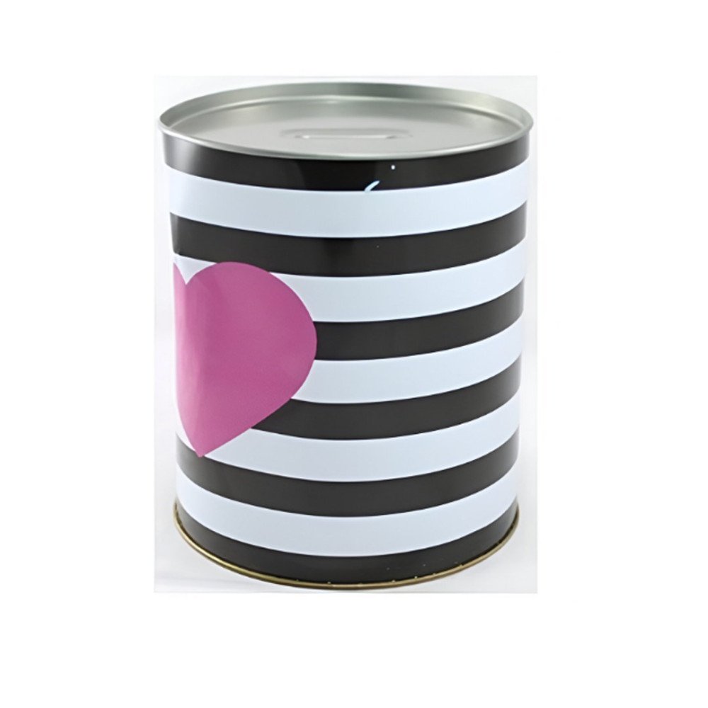 Kumbara Teneke Silindir Orta Boy Baskılı