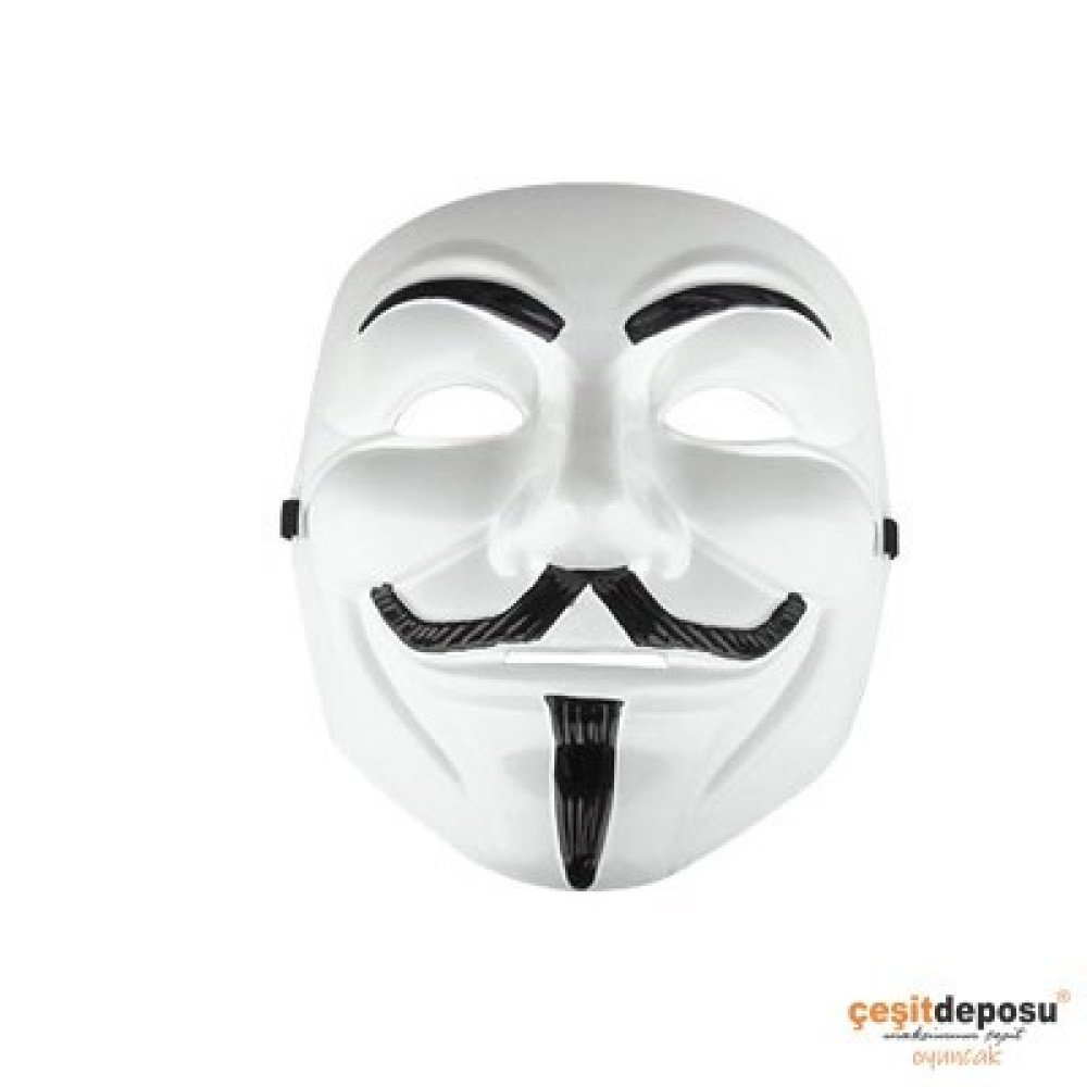 İpli Pvc Siyahlı Beyazlı Maske 12li