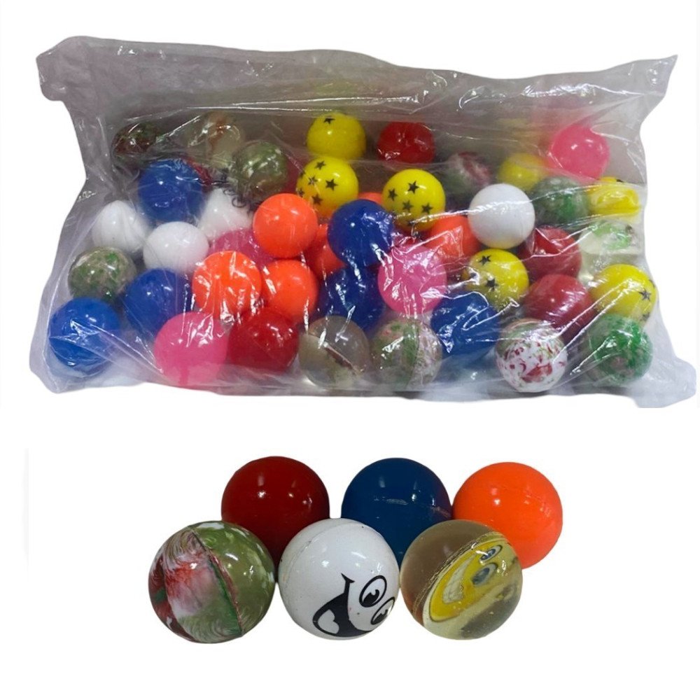 Renkli Pvc 45mm Zıplayan Desenli Top 50li