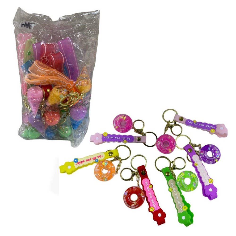 Anahtarlık 4B Sulu Silikon Saplı Maskotlar 12li