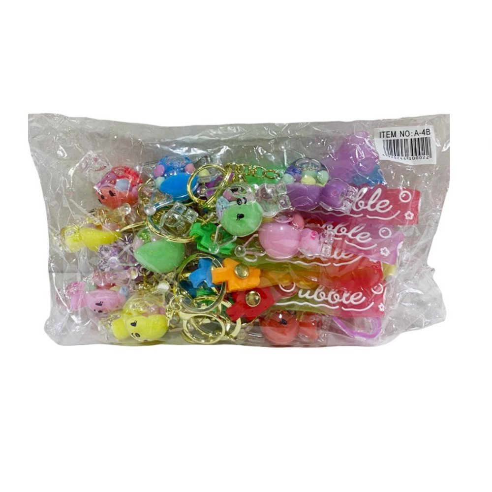 Anahtarlık 4B Sulu Silikon Saplı Maskotlar 12li