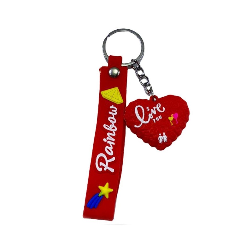 Anahtarlık Silikon Saplı Kalpli 12li 