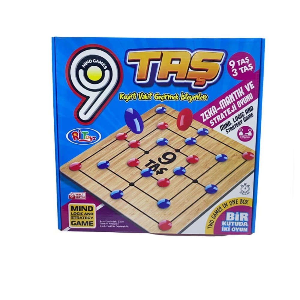 3Taş Ve 9Taş 7198  Ahşap Zeka Ve Strateji Oyunu