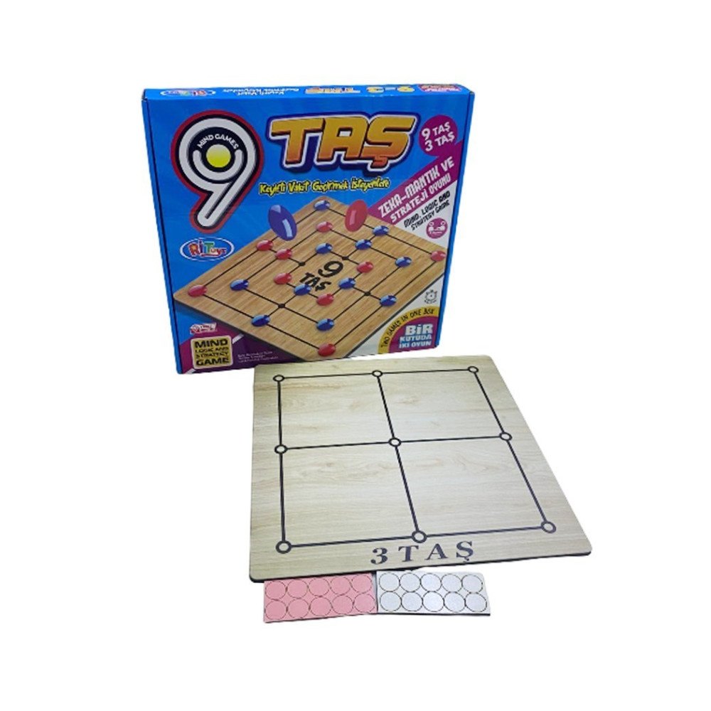 3Taş Ve 9Taş 7198  Ahşap Zeka Ve Strateji Oyunu