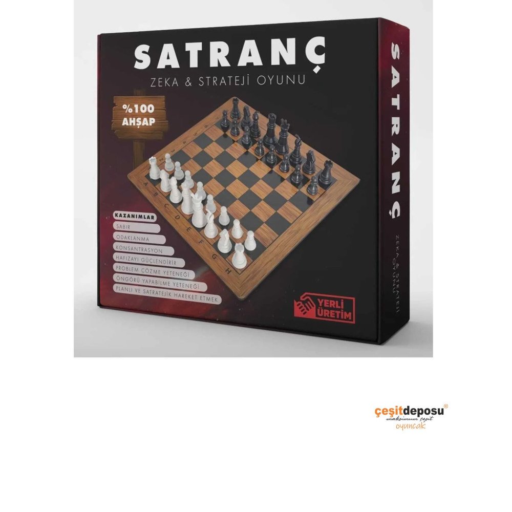 Ahşap Satranç Zeka Ve Strateji  Oyunu Kaliteli 