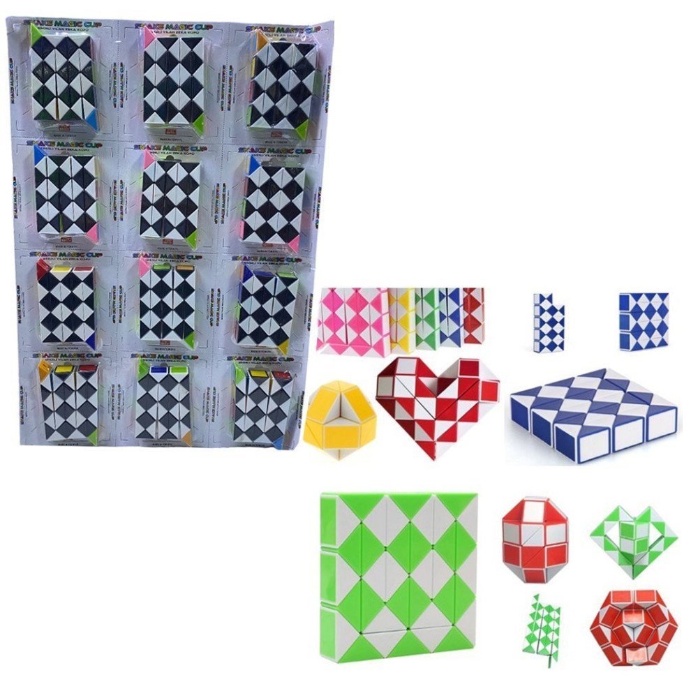 Zeka Yılan Rubik Küp Sihirli 12li Kartela