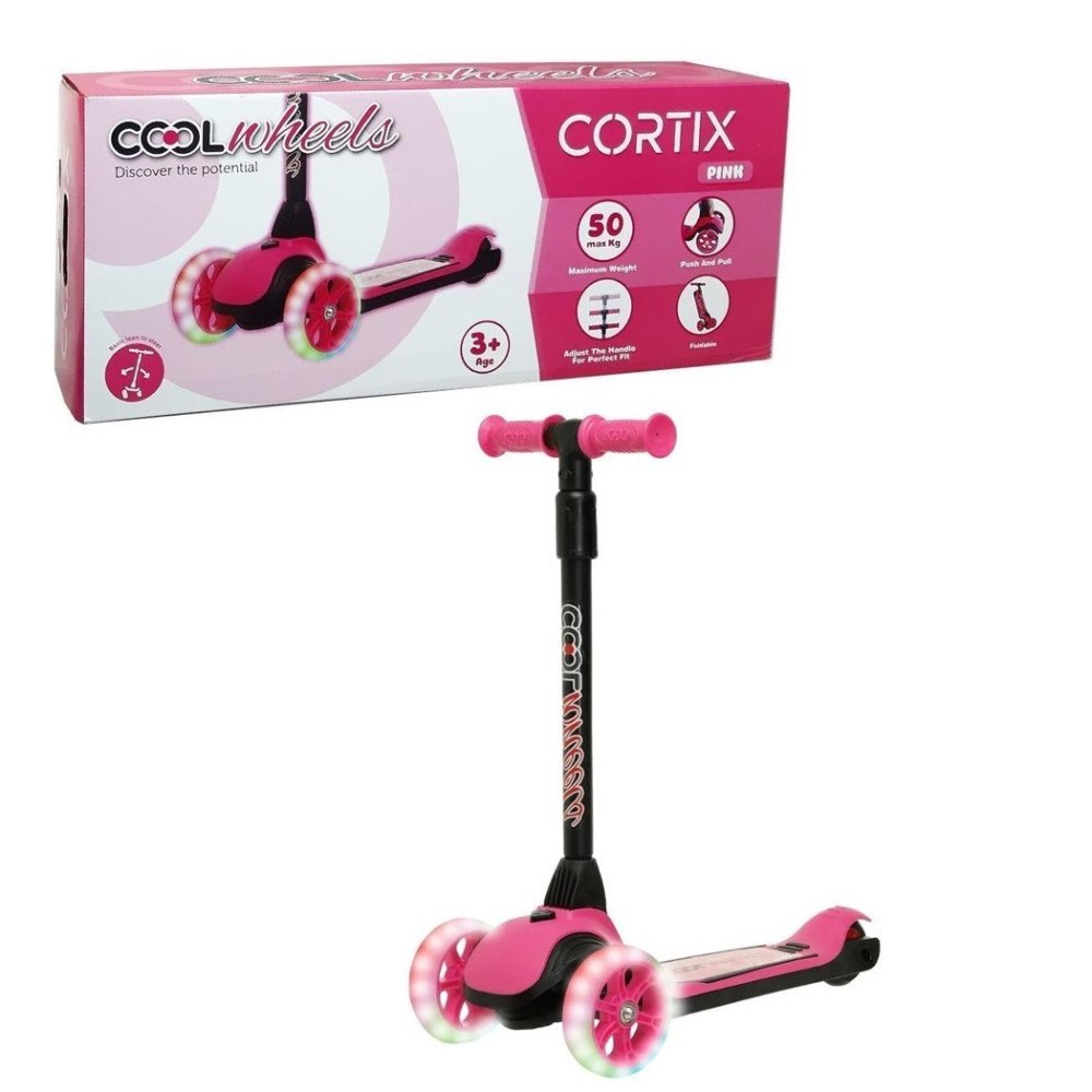 Scooter 60010 Cool Işıklı 3+ Cortix Katlanır Pembe