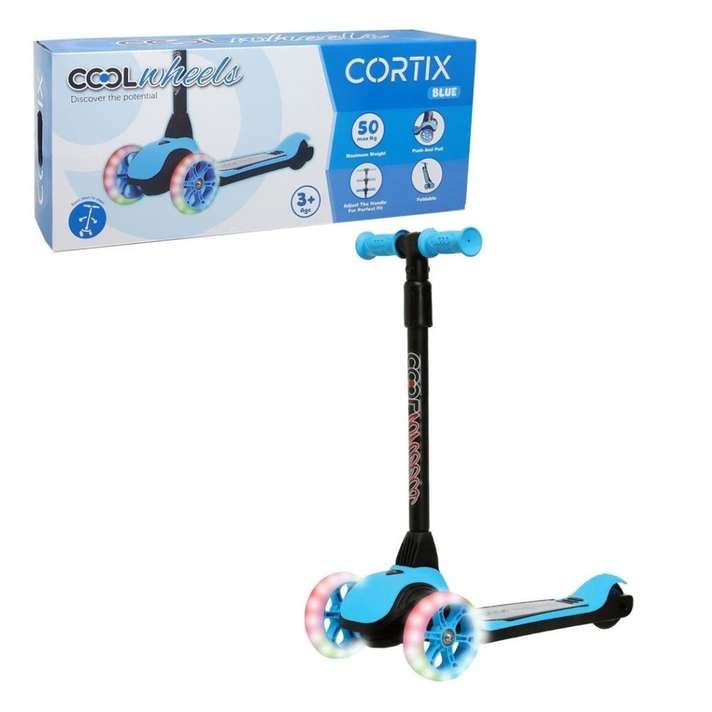 Scooter 60003 Cool Işıklı 3+ Cortix Katlanır Mavi