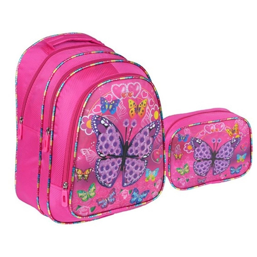 Okul Çantası 1311 İlkokul 3 Gözlü Set Simli