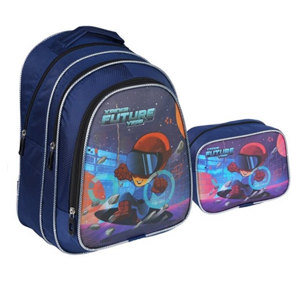 Okul Çantası 1312 İlkokul 3 Gözlü Set Simli