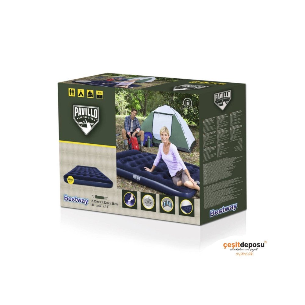Bestway 67226 Kamp Yatağı Flok 203x152x28cm