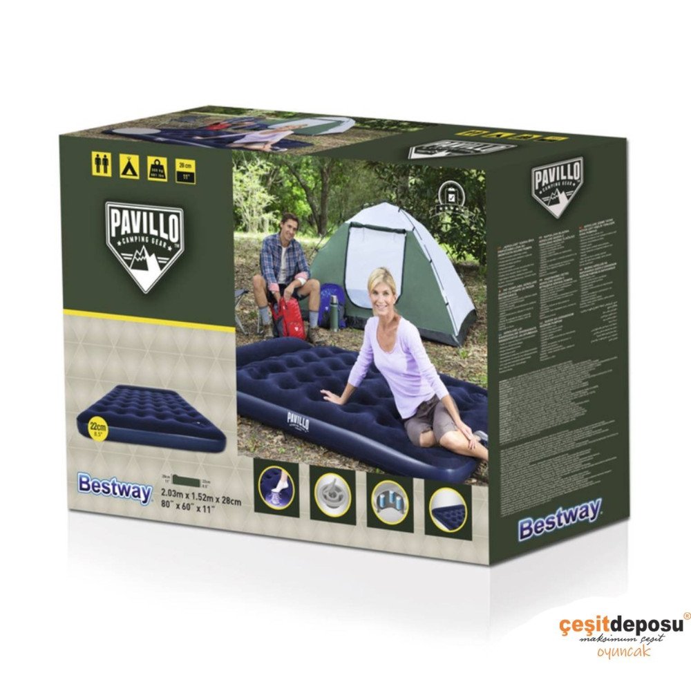 Bestway 67226 Kamp Yatağı Flok 203x152x28cm