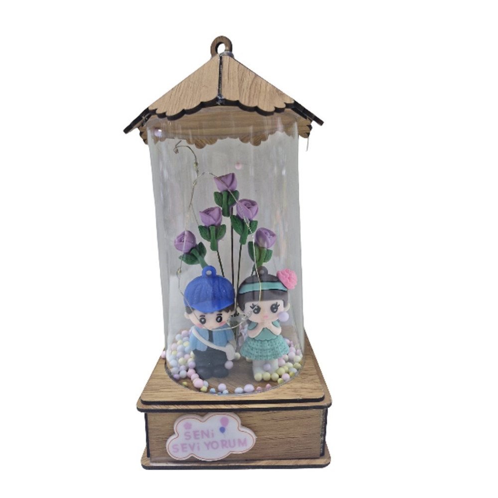 Kutulu 9A Işıklı Cam Fanus Hediyelik