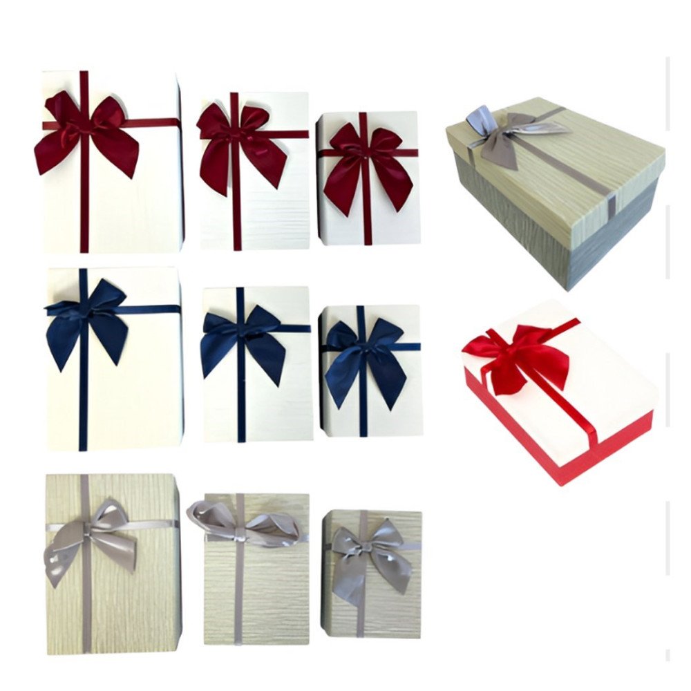 Dikdörtgen K1032 Çift Renk Hediye Kutusu 3lü