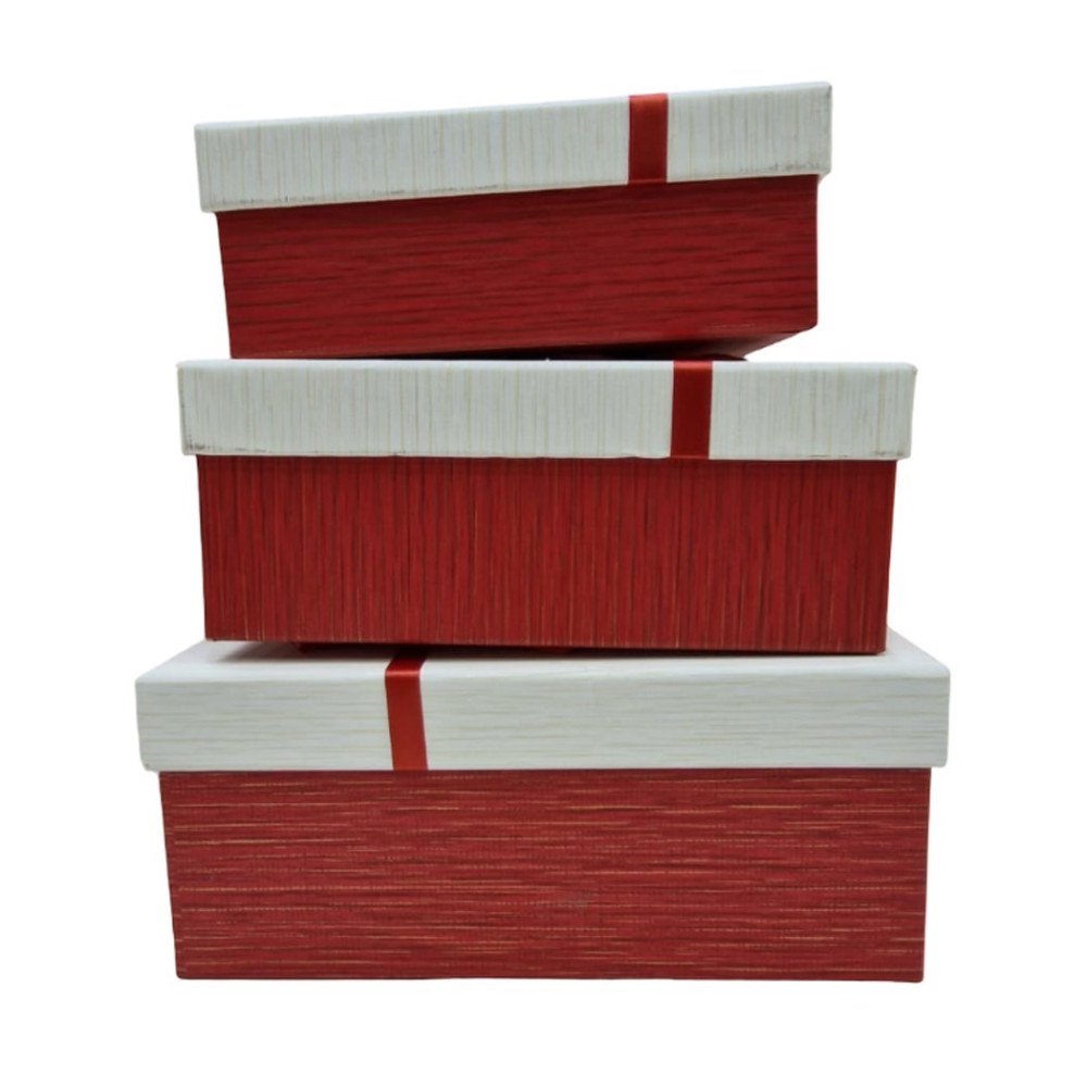 Dikdörtgen K1032 Çift Renk Hediye Kutusu 3lü