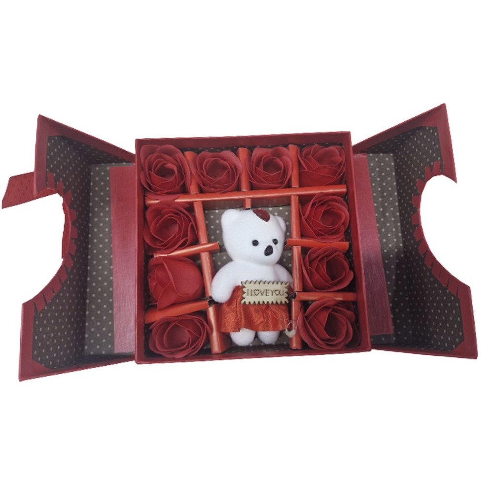 Kutulu 9L Ayıcıklı Güllü Hediyelik 16cm