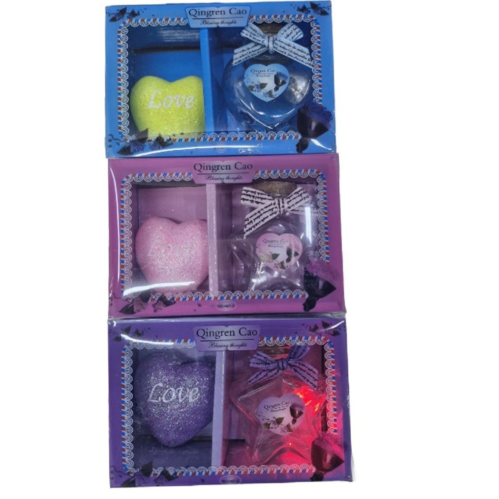 Kutulu 9M Ayıcıklı Işıklı Cam Şişe Hediyelik 14cm