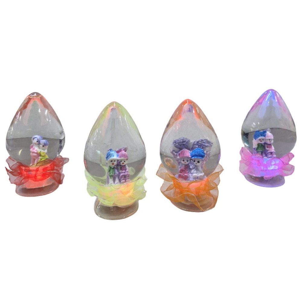 Sulu 14D Oval Küre Çiftli Rengarenk Işıklı 12li