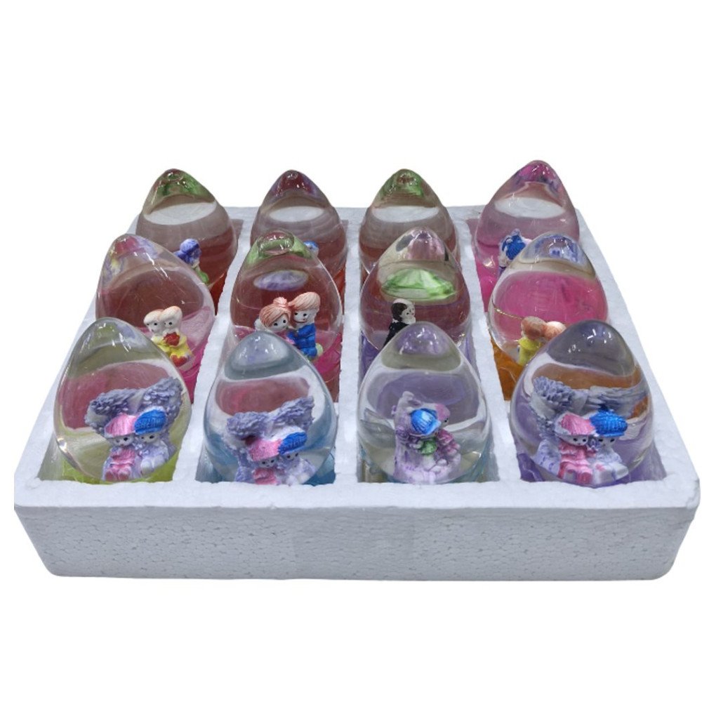 Sulu 14D Oval Küre Çiftli Rengarenk Işıklı 12li