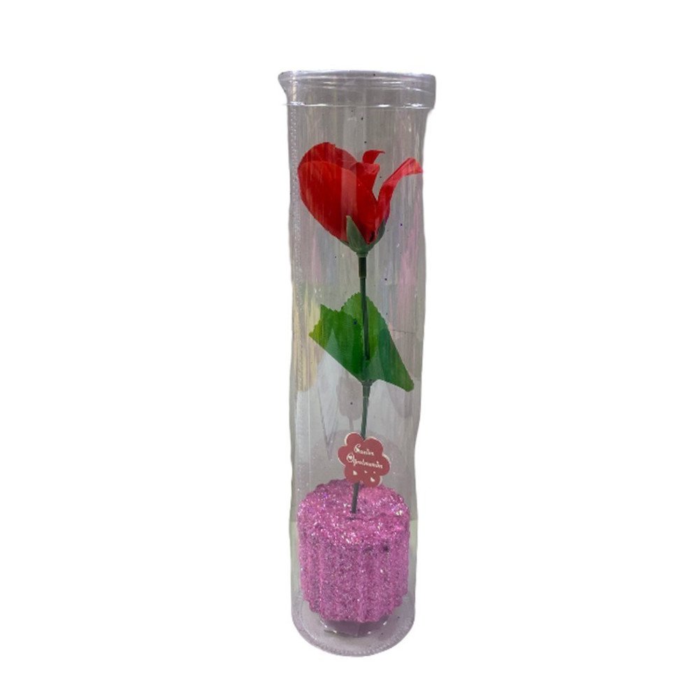 Öğretmenler Günü Simli Silindir Kutuda Gül