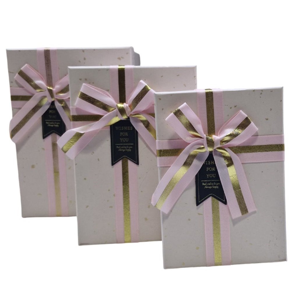 Dikdörtgen K0974 Desenli Hediye Kutusu 3lü