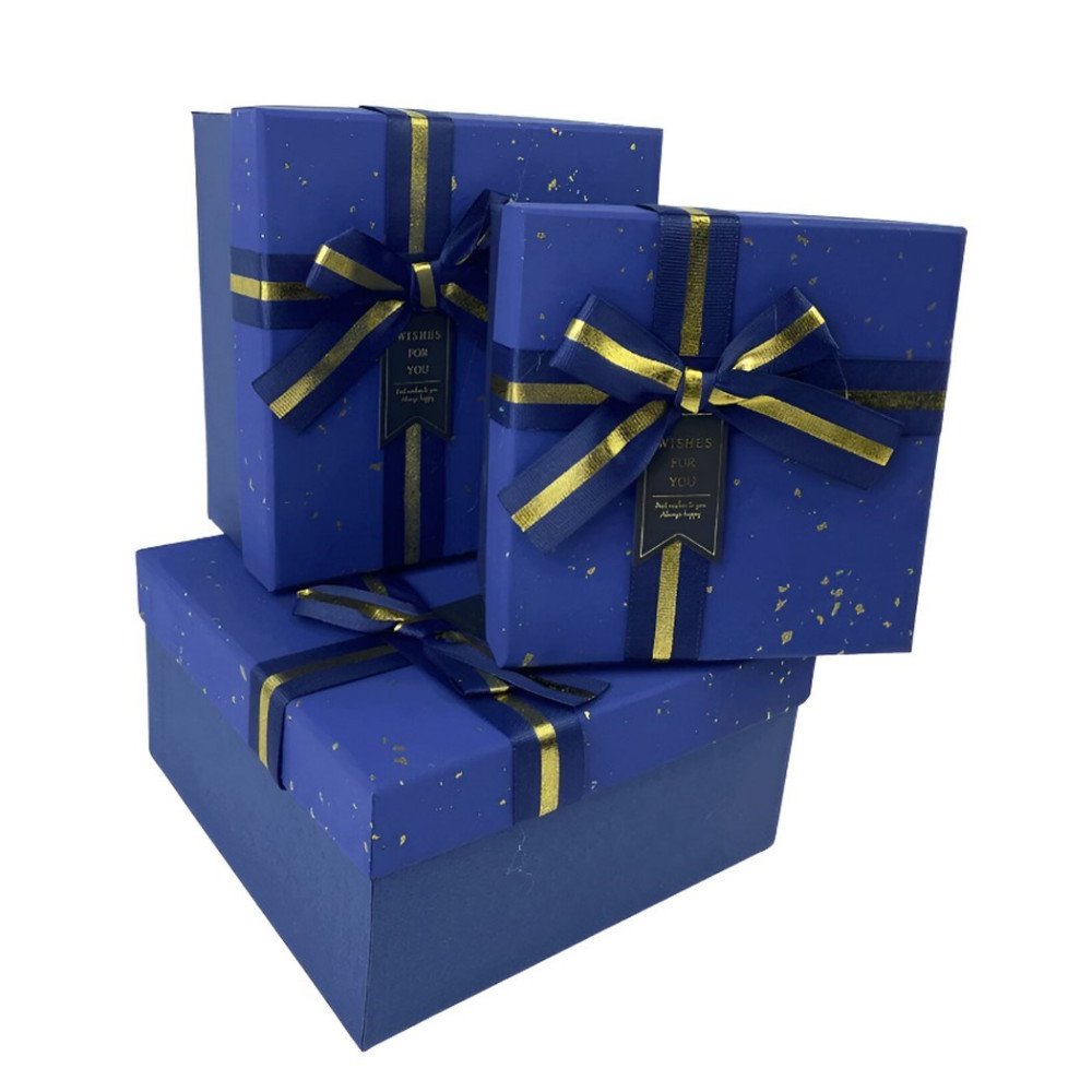 Kare K1148 Desenli Hediye Kutusu 3lü