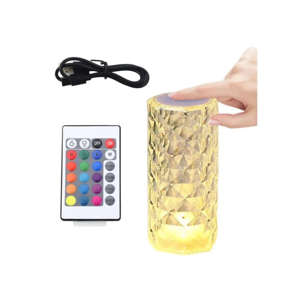 Kutulu Bent206 Ledli Kristal Masa Lambası