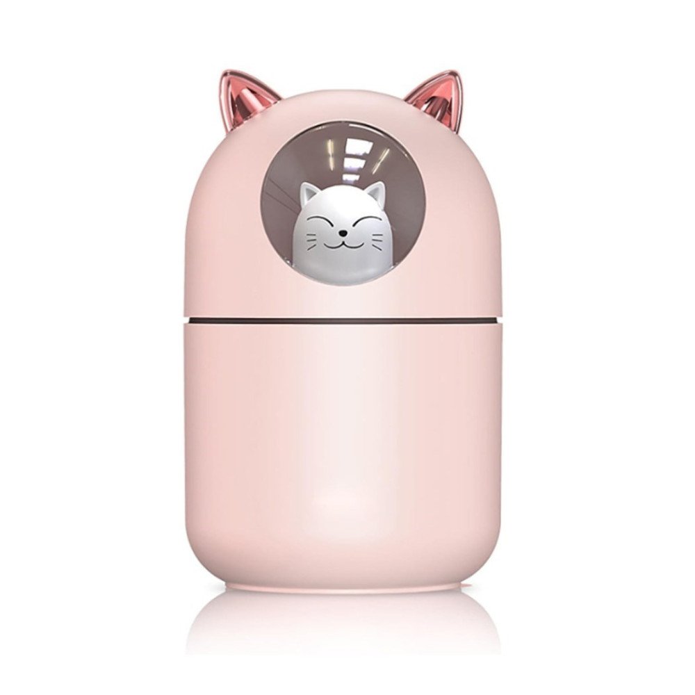 Kutulu H2O Kedi Tasarımlı Hava Nemlendirici Ledli 