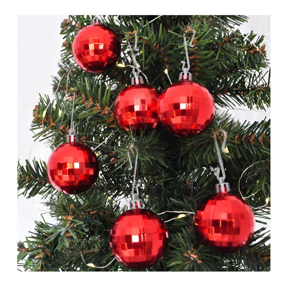 Yılbaşı 20069111 Kırmızı 5cm Ağaç Topu 6lı