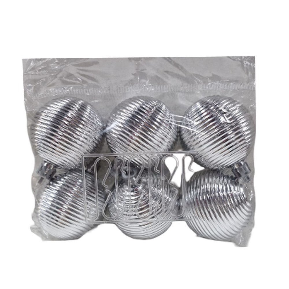 Yılbaşı 20069122 Gümüş 5cm Ağaç Topu 6lı