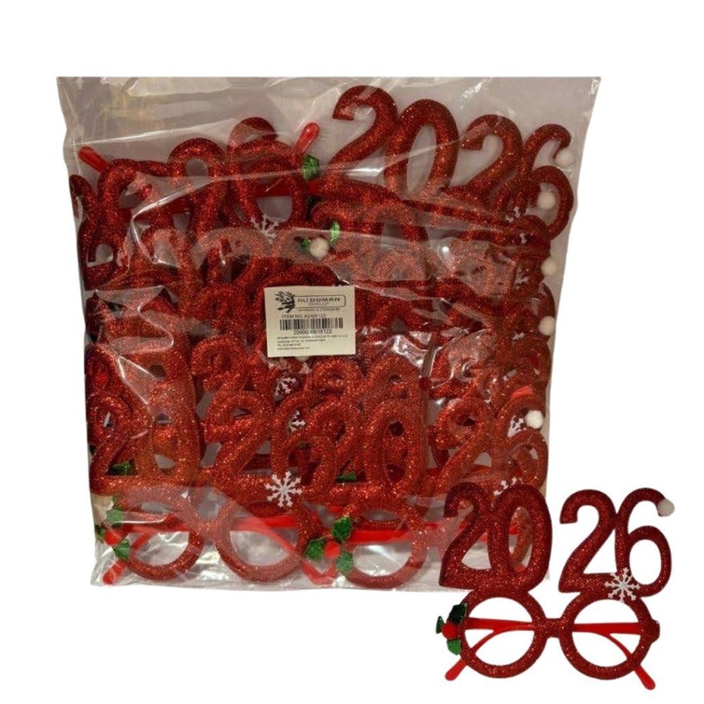 Yılbaşı ADG8122 Simli 2026 Yazılı Gözlük