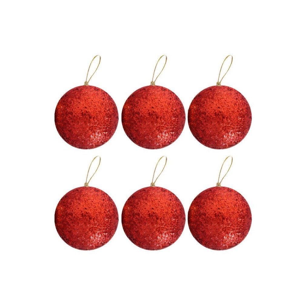 Yılbaşı Simli Strafor 5cm Ağaç Topu 6lı