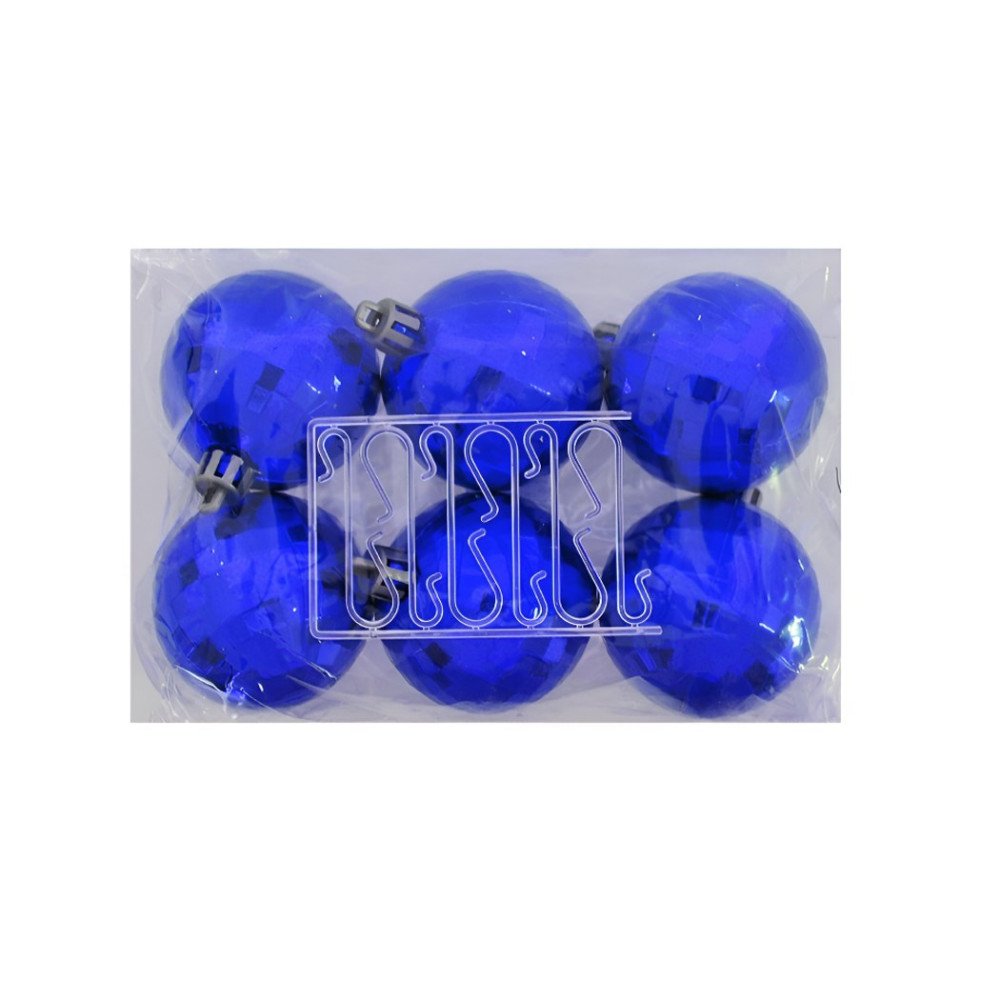 Yılbaşı 20069112 Mavi 5cm Ağaç Topu 6lı