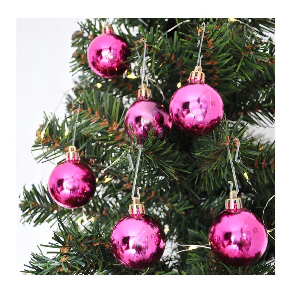 Yılbaşı 20069097 Fuşya 4cm Ağaç Topu 6lı