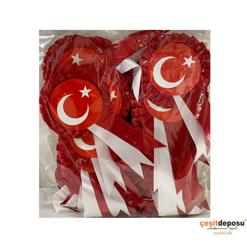 Yaka Kokart Ay Yıldız Baskılı 25li