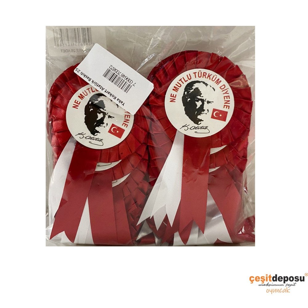 Yaka Kokart Atatürk Baskılı 25li