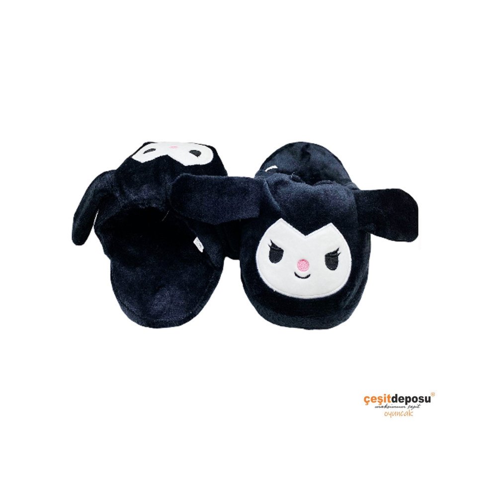 Peluş Siyah Kulakları Oynar Terlik 26-38 Seri 10lu