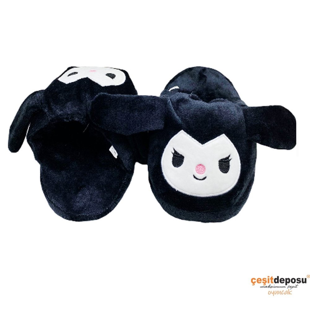 Peluş Siyah Kulakları Oynar Terlik 26-38 Seri 10lu