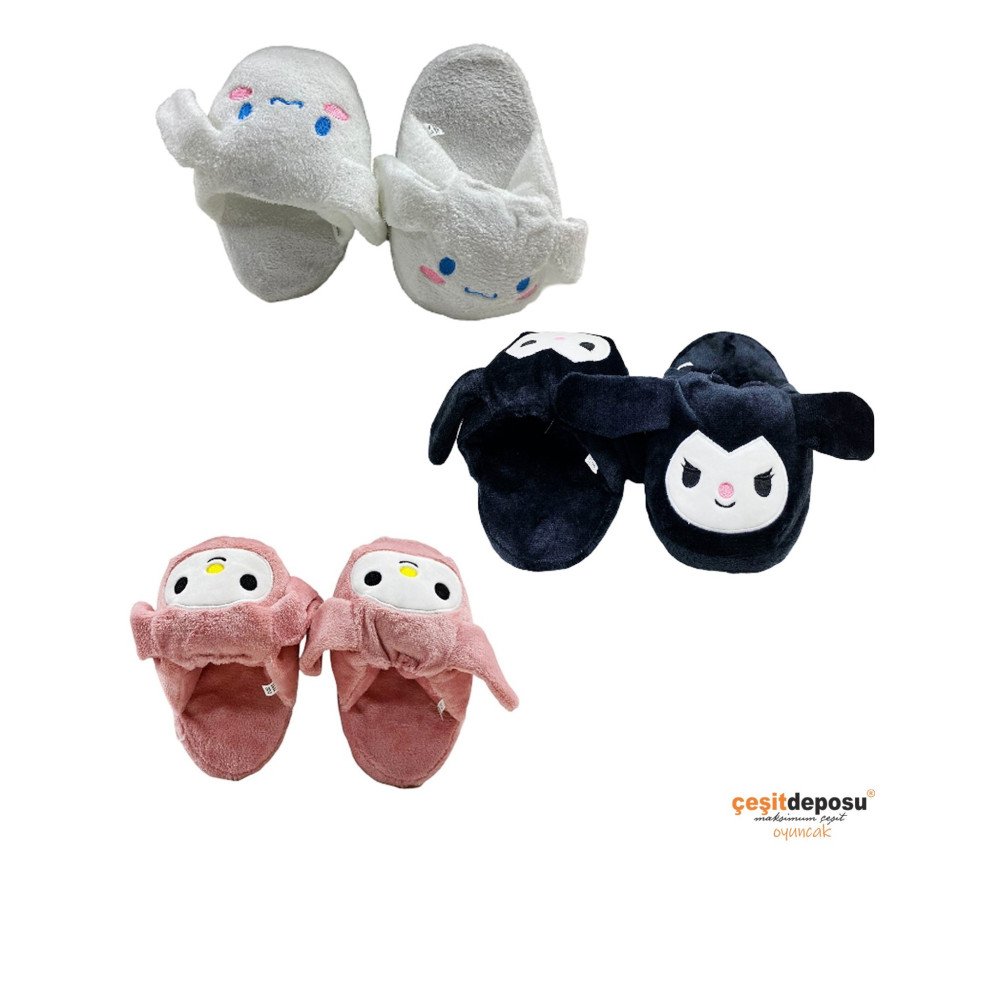 Peluş Karma Kulakları Oynar Terlik 26-38 Seri 10lu